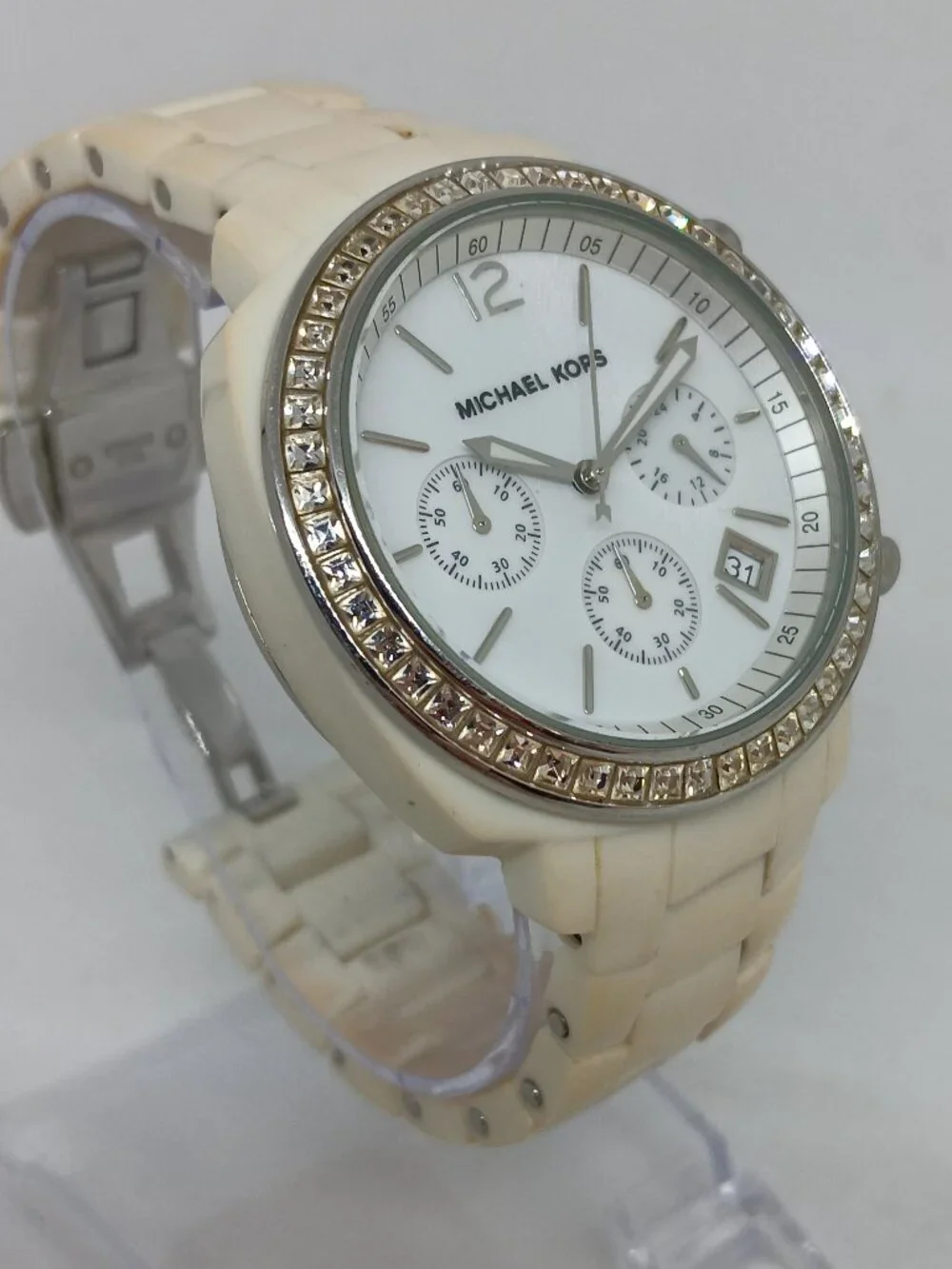 Michael Kors MK-5079 Women's 39 mm Acrylic Chrono Quartz Crystal Bezel Watch